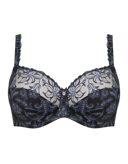 Ulla Dessous Zoë Hele Cup BH Kleine En Grote Maten 70-100 Cup H Tot L - Black/Blue - 4125 2 Ulla Dessous Zoë Hele Cup BH Kleine En Grote Maten 70-100 Cup H Tot L - Black/Blue - 4125 - Afbeelding 2