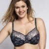 Ulla Dessous Zoë Hele Cup BH Kleine En Grote Maten 70-100 Cup H Tot L - Black/Blue - 4125