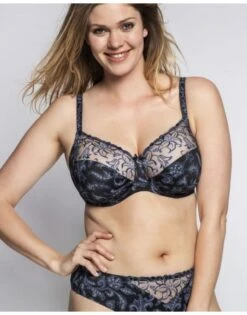 Ulla Dessous Zoë Hele Cup BH Kleine En Grote Maten 70-120 Cup B Tot G - Black/Blue - 4123 -ondergoed winkel ulla dessous zoe hele cup bh kleine en grote maten 70 120 cup b tot g blackblue 4123 3